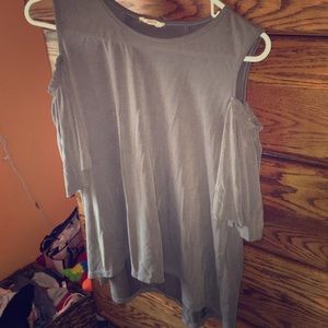 Off shoulder gray top